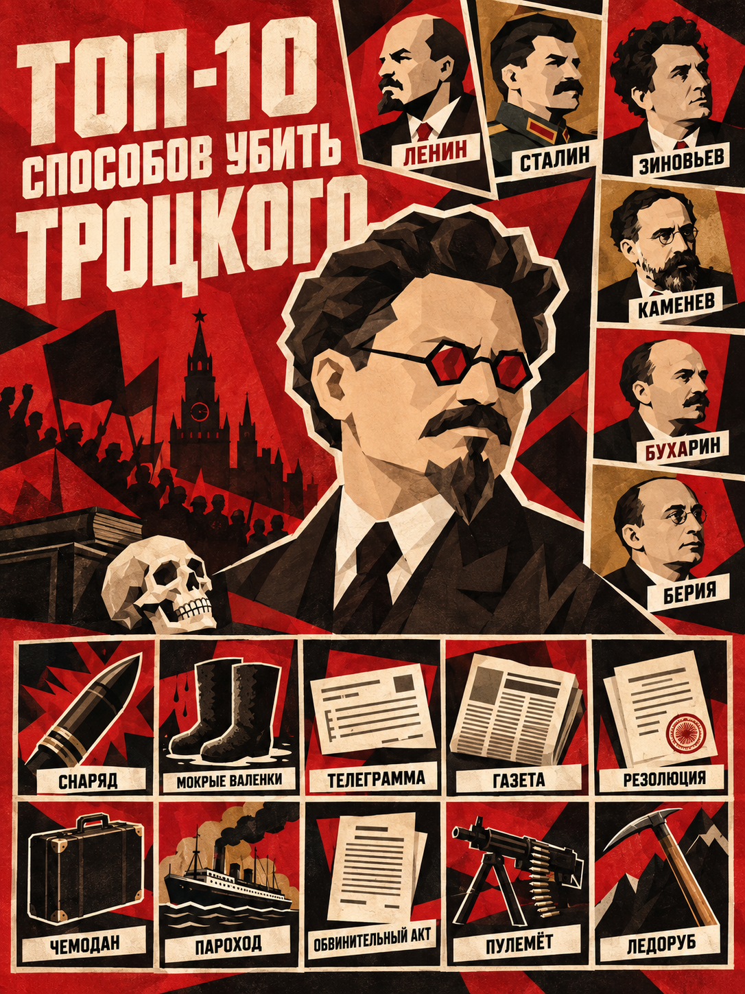 Авторская обложка: Троцкий, его современники и десять предметов из глав